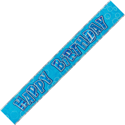 Glitz Happy Birthday Foil Banner Blue 1
