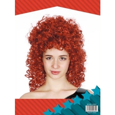 Long Curly Wig Auburn Red