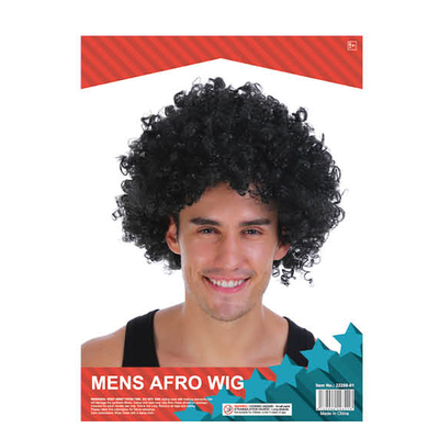 Mens Afro Wig Black