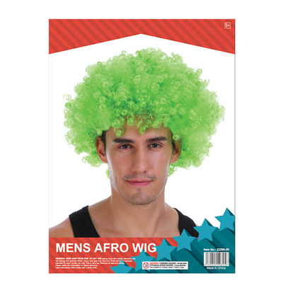Mens Afro Wig Green