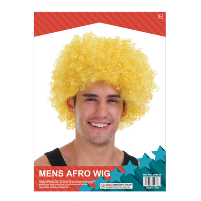 Mens Afro Wig Yellow