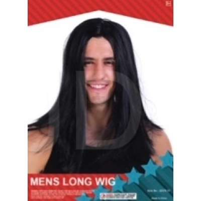 Mens Long Wig Black