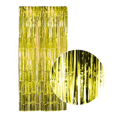 Metallic Tinsel Curtain Gold