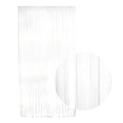 Metallic Tinsel Curtain White