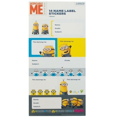 Minions Name Labels Sticker Sheet