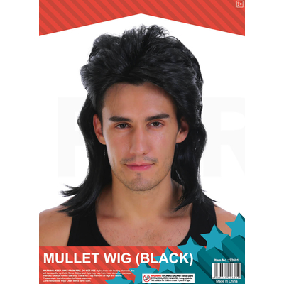Mullet Wig Black