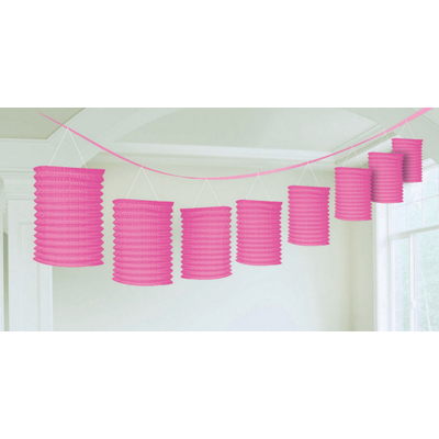 Paper Lantern Garland Bright Pink