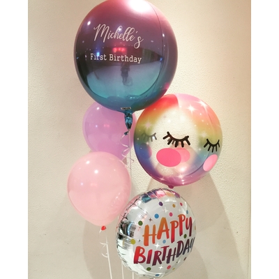 Pastel Theme Birthday Balloon Bouquet