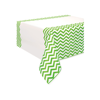 Plastic Table Cover Chevron Lime Green