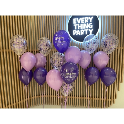 Purple Theme Birthday Balloon Bouquet