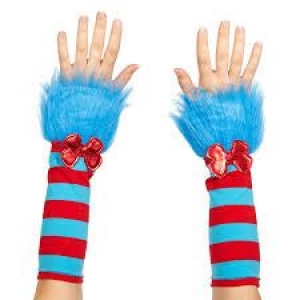 Red Blue Striped Gloves