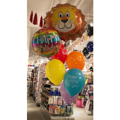 Supershape Lion Happy Birthday Balloon Bouquet