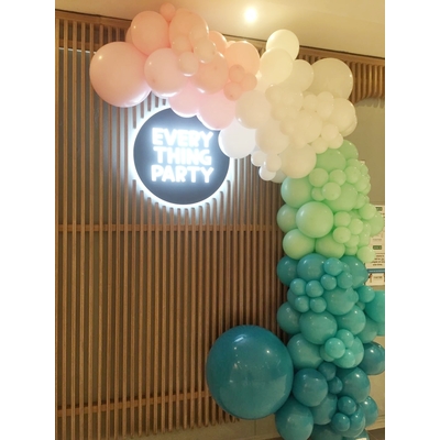 Turquoise with Pink White Balloon Garland