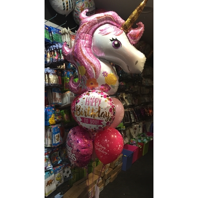 Unicorn Birthday Balloon Bouquet