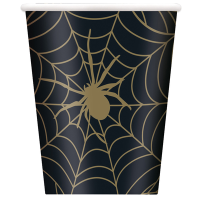 8pk Gold Black Spiderweb Cups 1