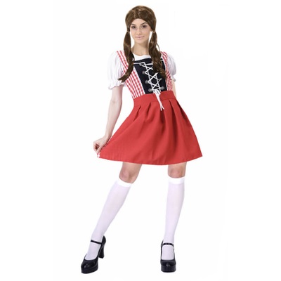 Adult Beer Girl Red Checkered Costume