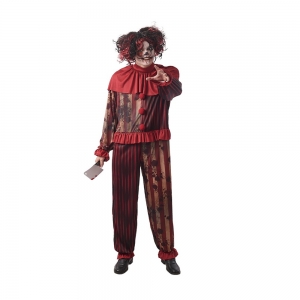 Adult Red Stripes Creepy Clown Costume