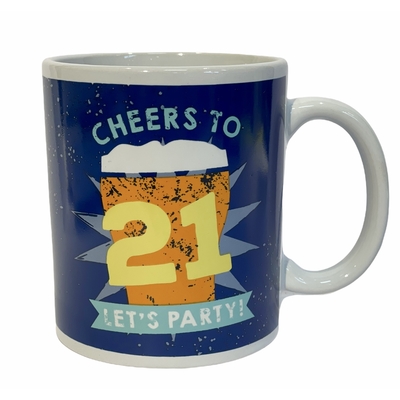 Novelty Mug Cheers to 21 Lets Party