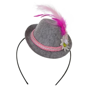 Pink Mini Fedora Beer Hat on Headband
