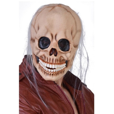Skull Mask with Grey Wispy Hair