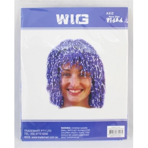 30cm Tinsel Wig Blue