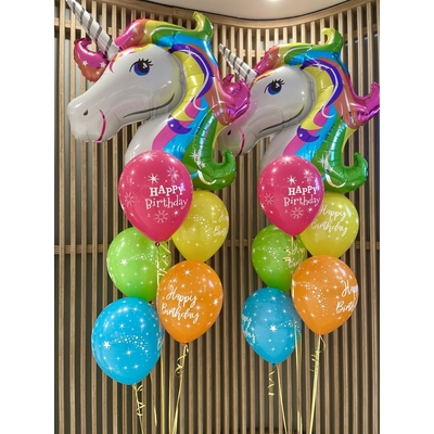 Bright Unicorn Birthday Balloon Bouquet