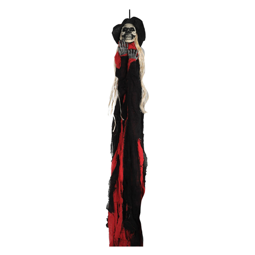 Cackling Witch Hanging Decoration Black Red 1