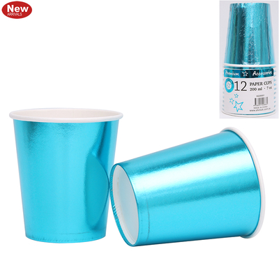 12pk 200ml Metallic Blue Cups