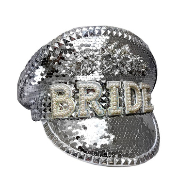 Bride Sequin Hat Silver