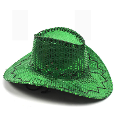 Deluxe Sequin Cowboy Hat Green