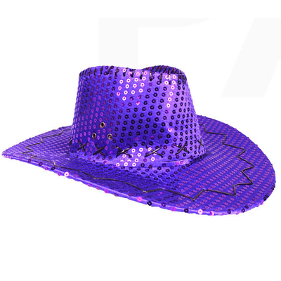 Deluxe Sequin Cowboy Hat Purple