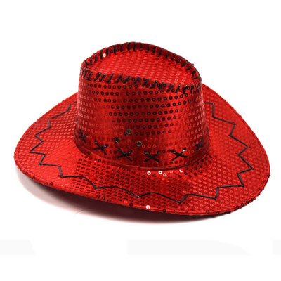 Deluxe Sequin Cowboy Hat Red