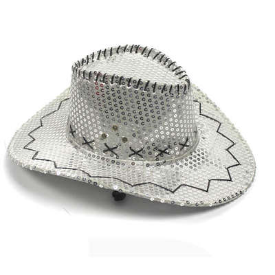 Deluxe Sequin Cowboy Hat Silver