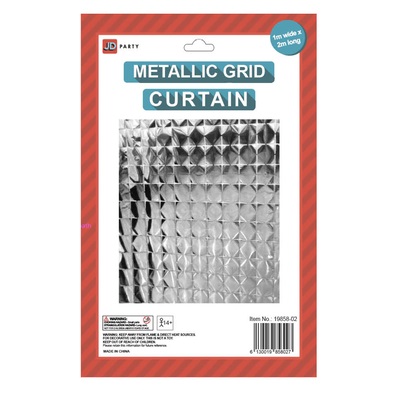 Metallic Block Curtain Silver