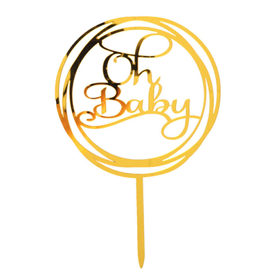 Oh Baby Cake Topper Gold