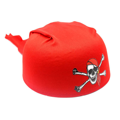 Pirate Hat Red with Gold Skull