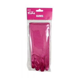 Satin Hot Pink Gloves
