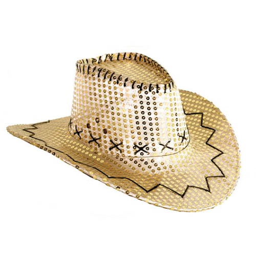 Sequin Cowboy Hat Gold