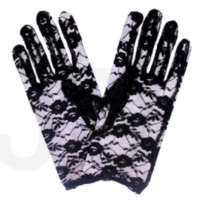 Short Lace Gloves Black