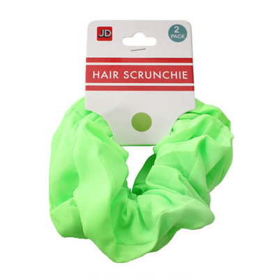 2pk Fluro Hair Scrunchie Green
