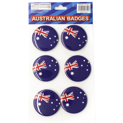 6pk Australia Flag Design Badges