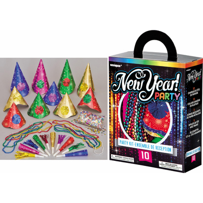 Assorted Colours New Year Party Kit For 10