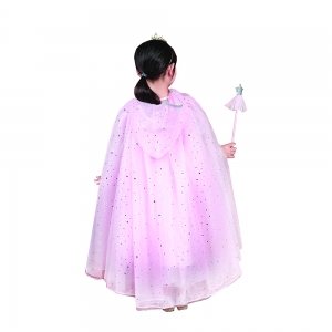 Pretty Pink Princess Cape with Wand