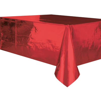 Rectangle Metallic Red Plastic Tablecover 1