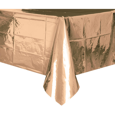 Rectangle Metallic Rose Gold Plastic Tablecover 1