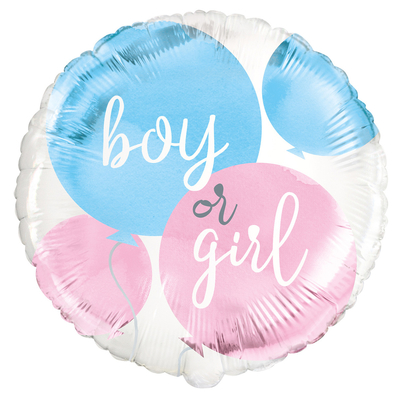 45cm Boy or Girl Round Foil Balloon