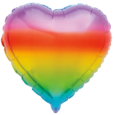 45cm Gradient Rainbow Heart Foil Balloon