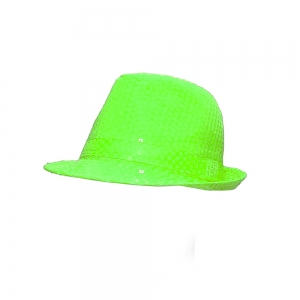 Fluro Lime Green Sequin Hat