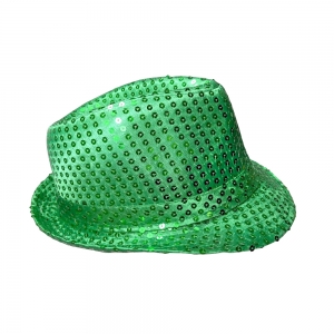 Green Sequin Fedora Hat