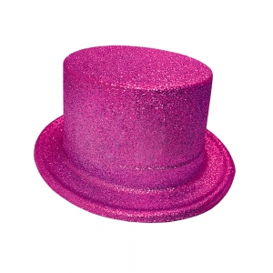 Hot Pink Glitter Top Hat